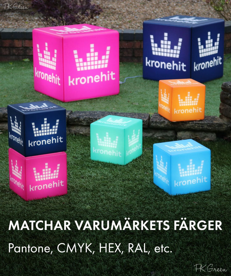 Skräddarsydd LED-ljuslåda i form av en kub med logotyp, flerfärgad fyrkantig, RGB, trådlös upplyst skylt, anpassad ljuslåda för prisutdelning