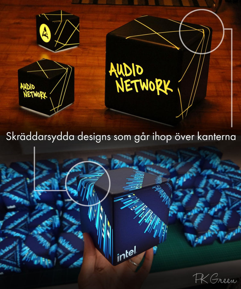 Stor Anpassad LED Ljuslåda med Logotyp, Bakgrundsbelyst Display, Pallmöbel