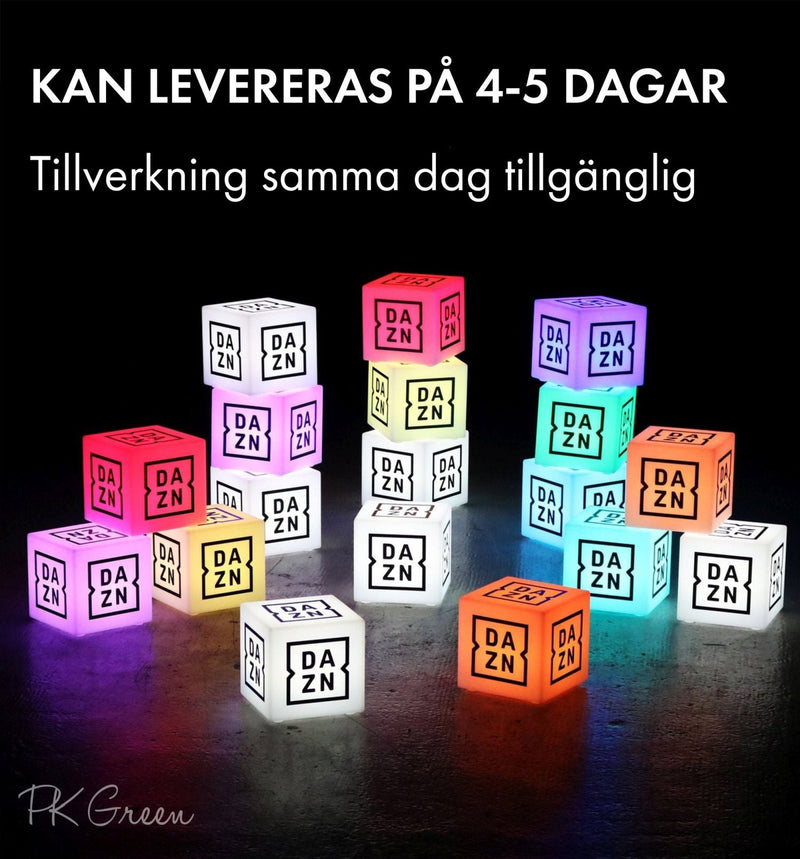 Skräddarsydd LED-ljuslåda i form av en kub med logotyp, flerfärgad fyrkantig, RGB, trådlös upplyst skylt, anpassad ljuslåda för prisutdelning