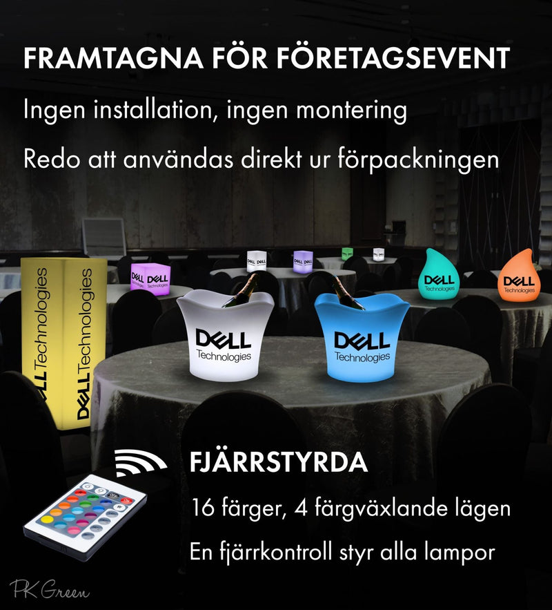 Stor Anpassad LED Ljuslåda med Logotyp, Bakgrundsbelyst Display, Pallmöbel