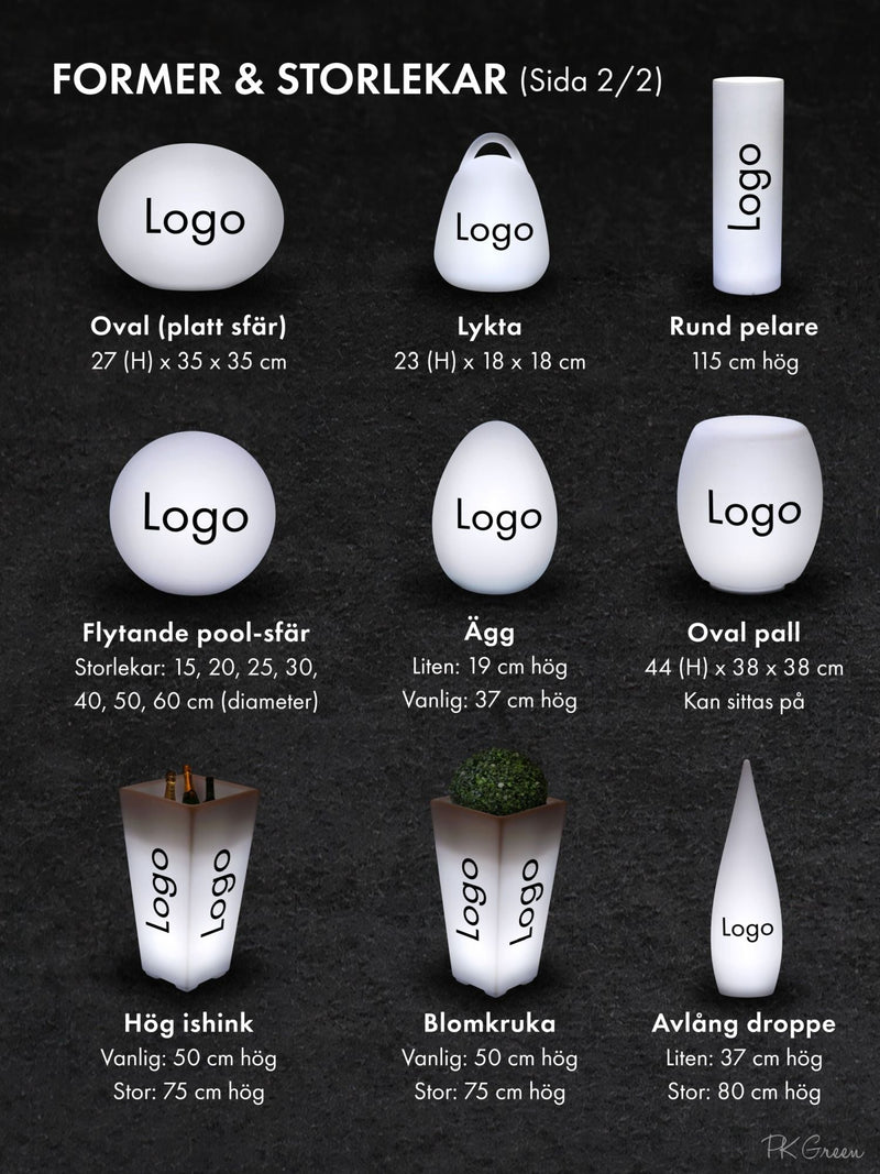 Personlig LED Golvlampa, Märkt med Logotyp eller Design, Bakgrundsbelyst Ljuslåda