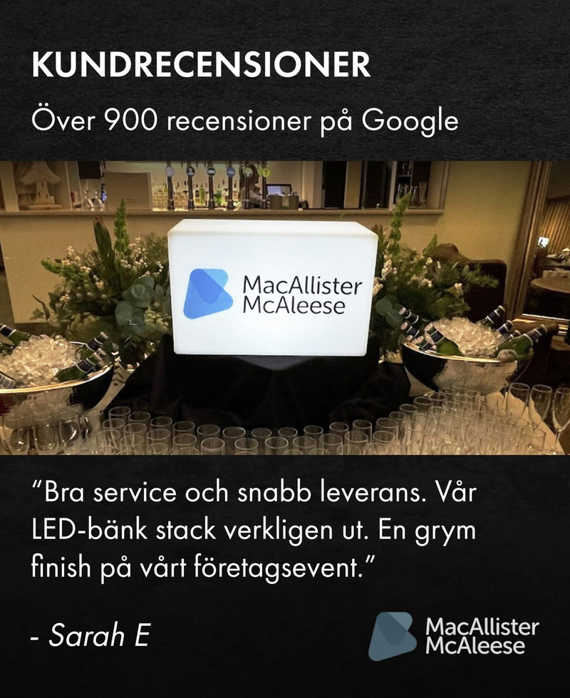 Stor Anpassad LED Ljuslåda med Logotyp, Bakgrundsbelyst Display, Pallmöbel