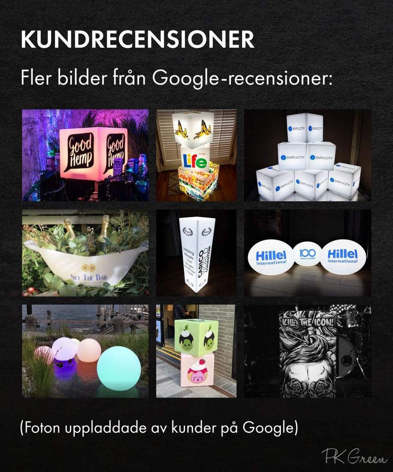 Skräddarsydd LED-ljuslåda i form av en kub med logotyp, flerfärgad fyrkantig, RGB, trådlös upplyst skylt, anpassad ljuslåda för prisutdelning