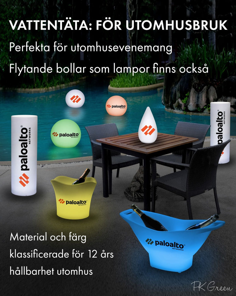 Stor Anpassad LED Ljuslåda med Logotyp, Bakgrundsbelyst Display, Pallmöbel