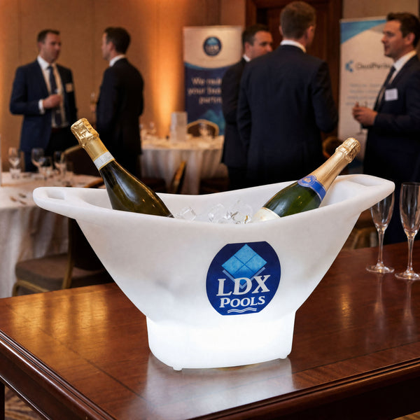 Skräddarsydd Stor LED Ishink, Personlig Vin Champagnekylare, Skyltljuslåda med Logotyp