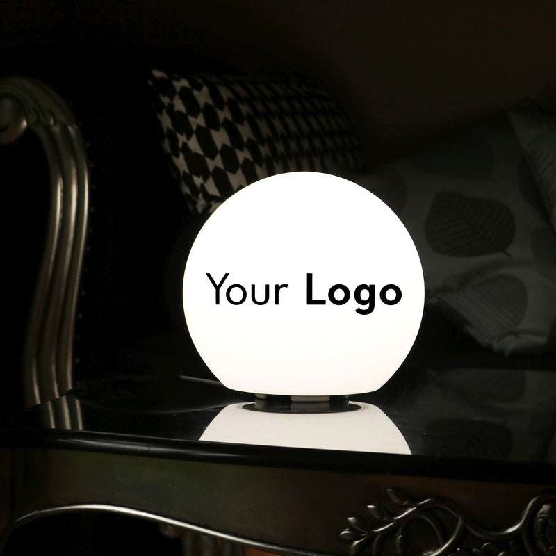 Personifierad LED Bordslampa, Marknadsförande Ljuslåda med Eget Tryck för Logotyp, 15cm Boll