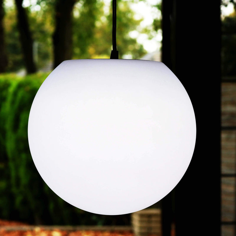 Taklampa, boll hängande 30cm vit E27 LED-lampa