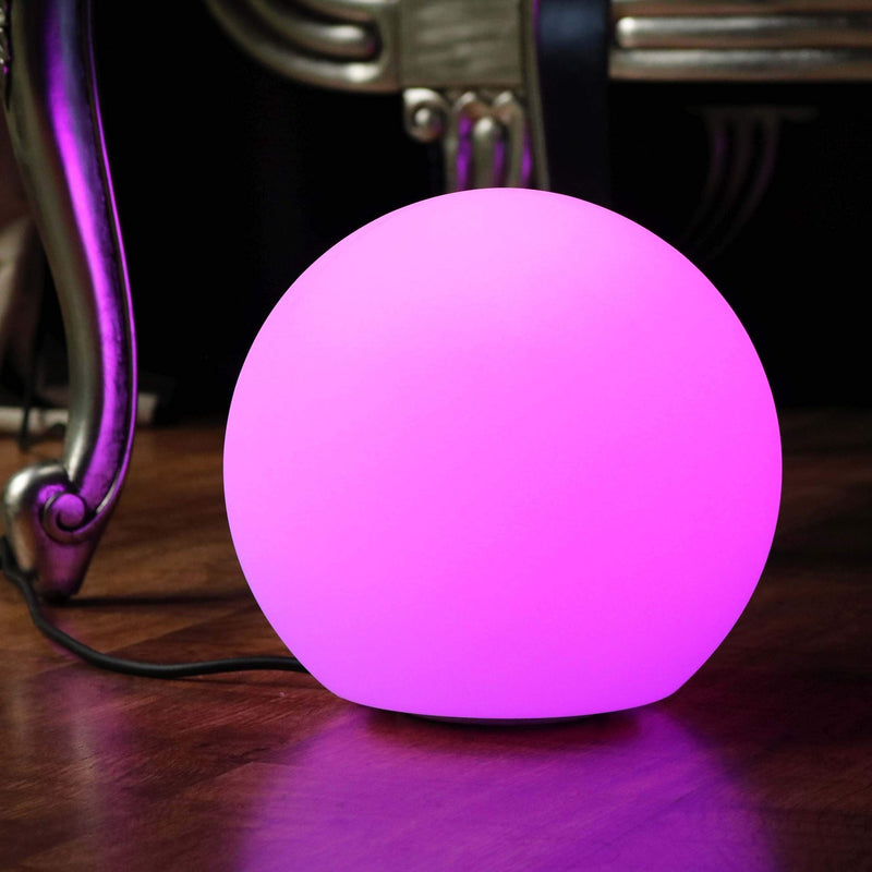 Sänglampa nätström, 20cm flerfärgad LED-boll med fjärrkontroll