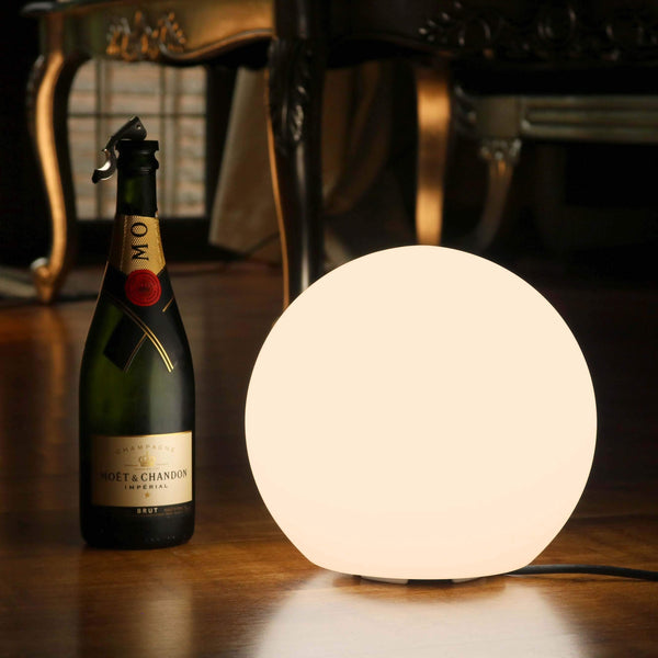 Dimbar LED-boll bordslampa, 25cm dekorativ glob, varmvitt ljus
