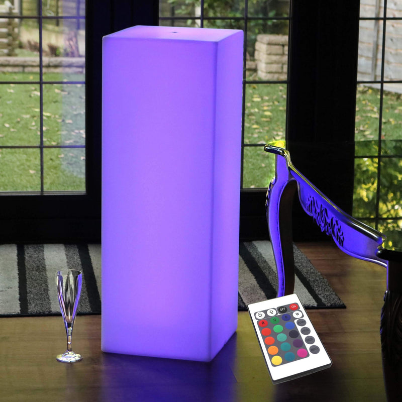 Uppladdningsbar LED golvlampa med fjärrkontroll, flerfärgad, 80 cm