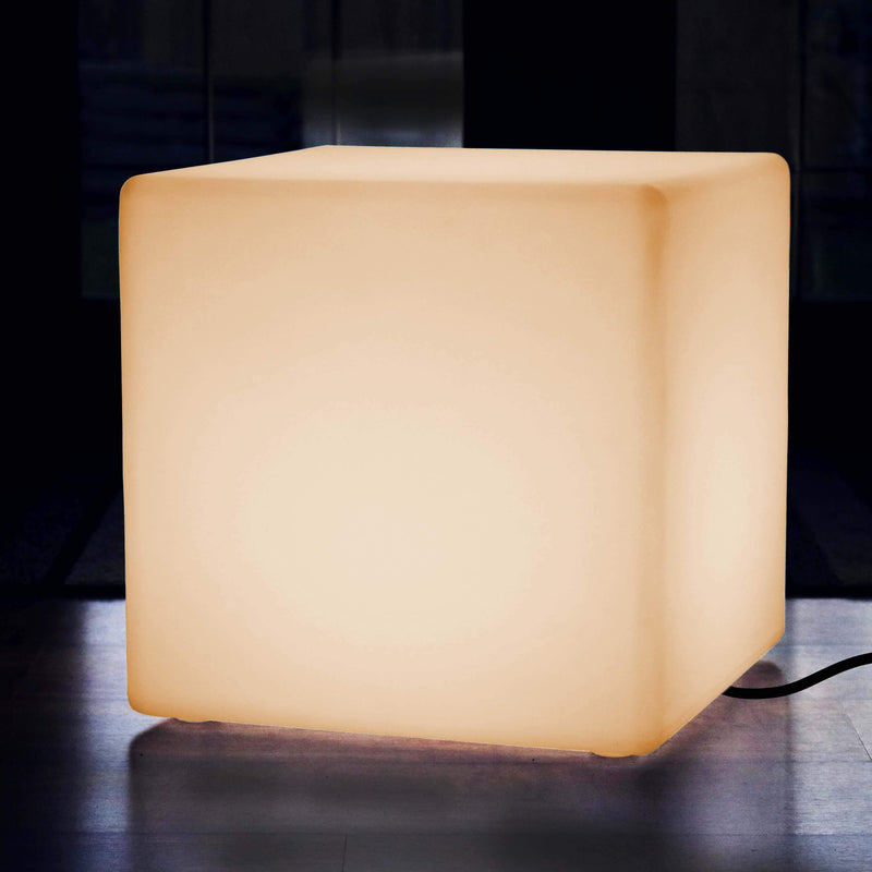 Stor 60cm Pallsits Kubformad, Modern E27 Golvlampa, Varmvitt