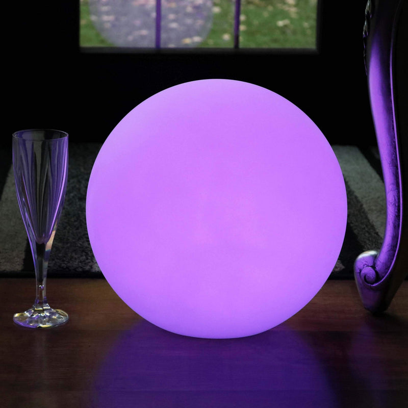 Sladdlös lysande LED sfär, 30cm, RGB flerfärgad bordslampa