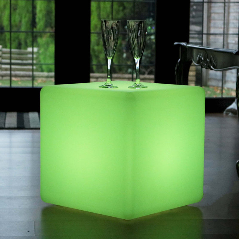 LED kub 40, lysande pall, sladdlös golvlampa vardagsrum