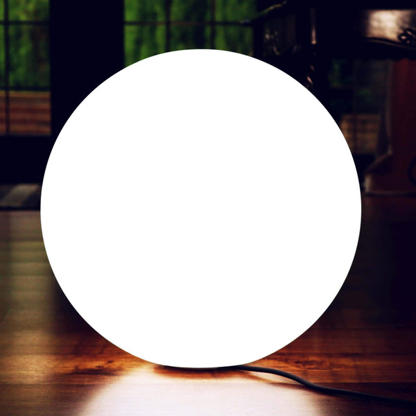 60cm LED Sfärformad Golvlampa, Stor Dimbar Bollformad Globlampa, Vit E27 Glödlampa