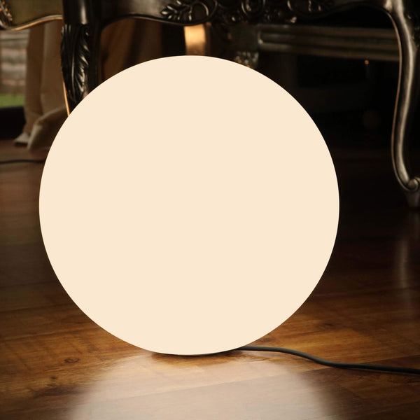 Reglerbar rund bordslampa vardagsrum, 30cm sfär, LED E27 varmvit