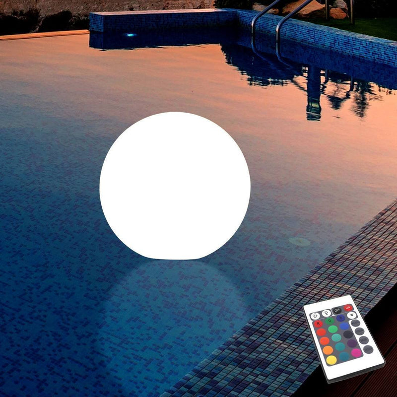 Rund flytande LED utomhuslampa 25cm för pool, damm, jacuzzi, trädgård