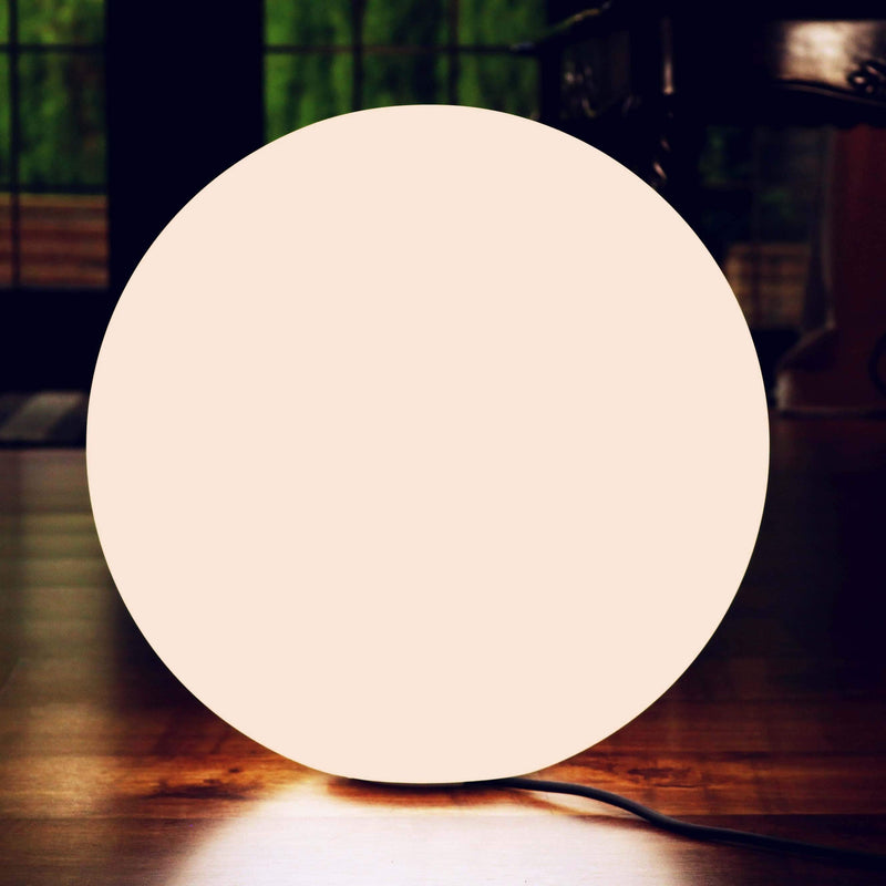 Reglerbar rund bordslampa vardagsrum, 30cm sfär, LED E27 varmvit