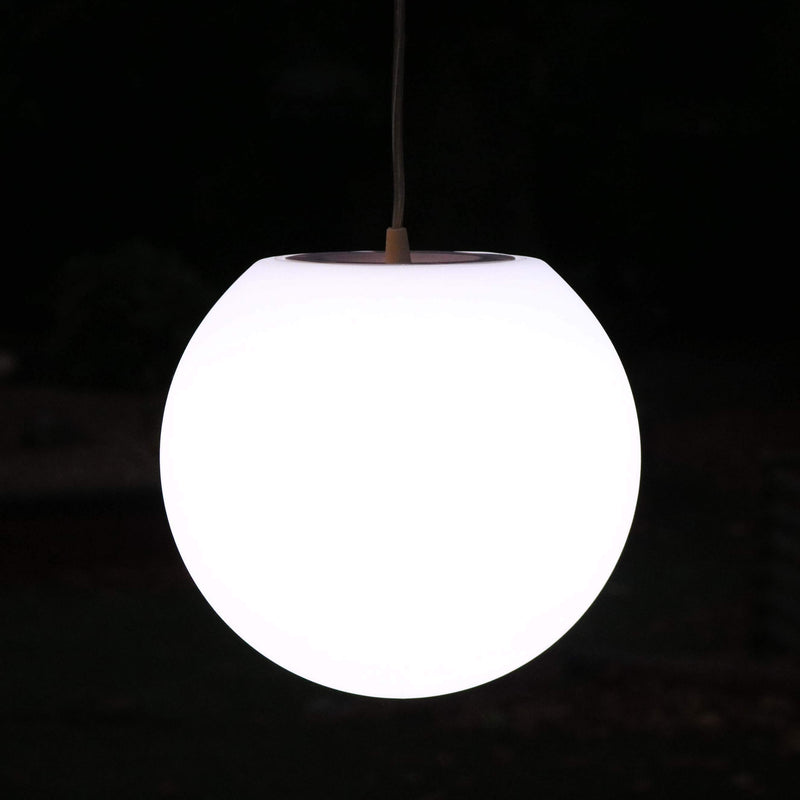 Taklampa, boll hängande 30cm vit E27 LED-lampa