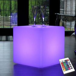 LED kub 40, lysande pall, sladdlös golvlampa vardagsrum