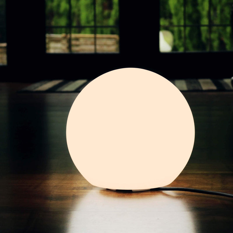 Dimbar LED-boll bordslampa, 25cm dekorativ glob, varmvitt ljus