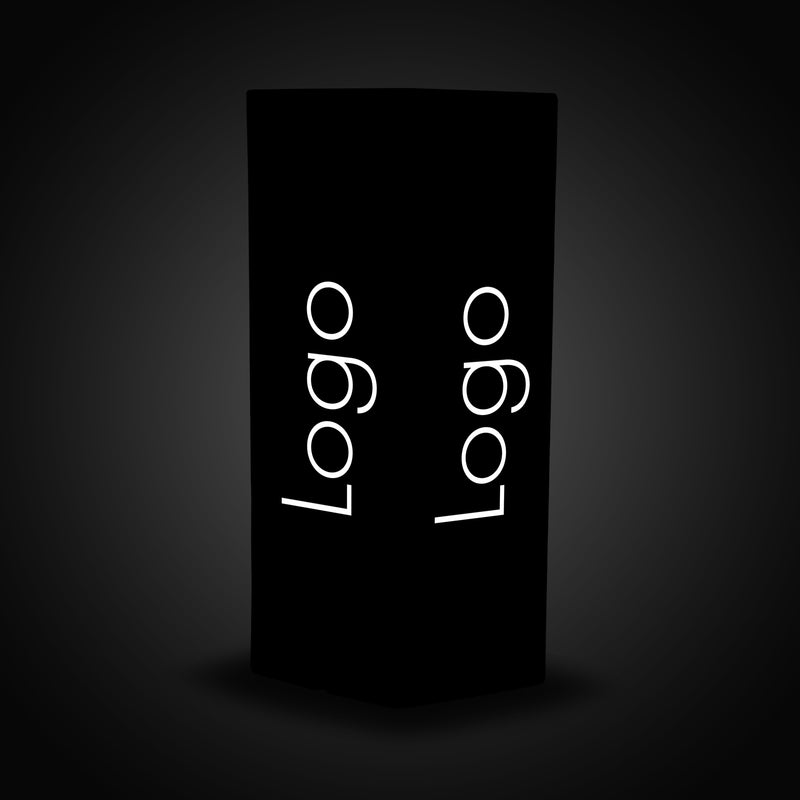 Anpassad LED-pelarljuslåda, märkt pelarskylt med logotyp, hög stående bakgrundsbelyst kubformad skyltning
