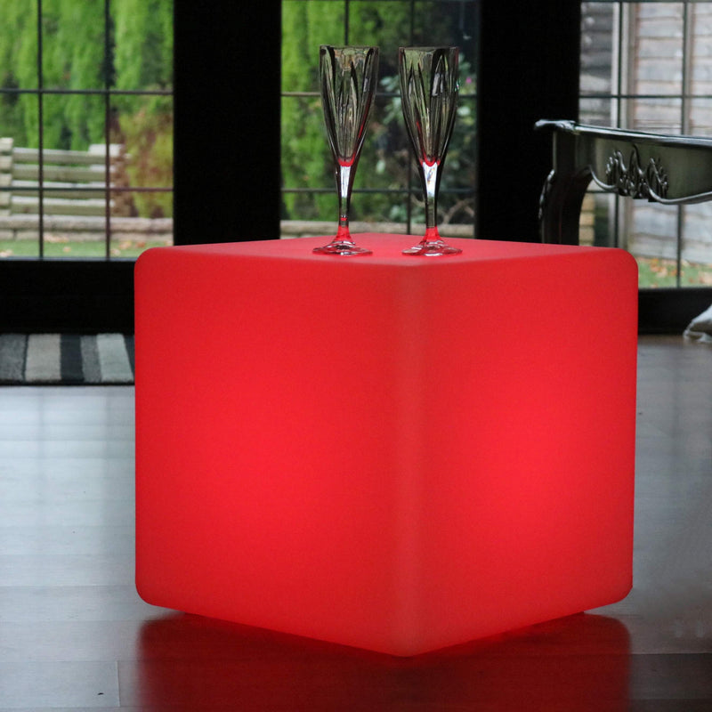 LED kub 40, lysande pall, sladdlös golvlampa vardagsrum