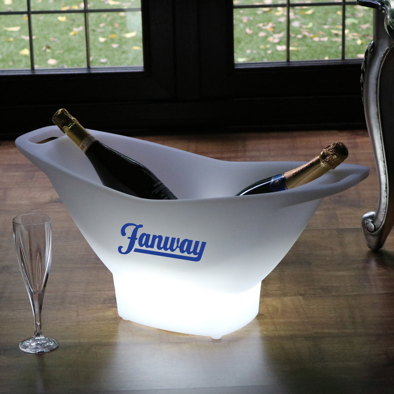 Märkt LED-ishink, champagnehållare, vinkylare med logotyp, upplyst ljuslåda, anpassad bordsdekoration