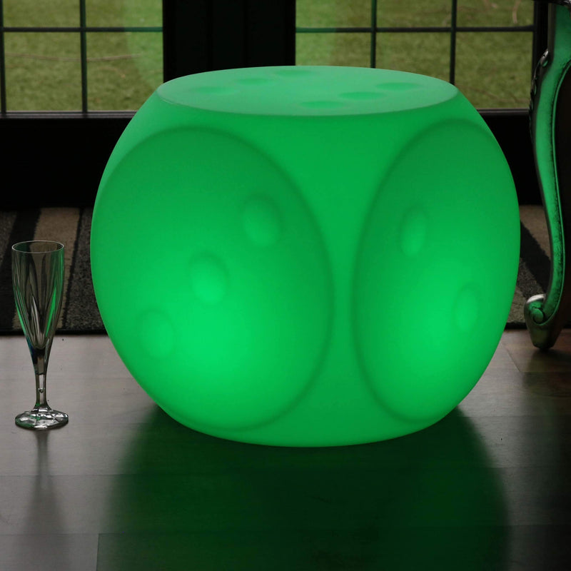 LED Tärningsformad Kubstol, Laddningsbar Golvlampa, 40cm Sensorisk Sittljus
