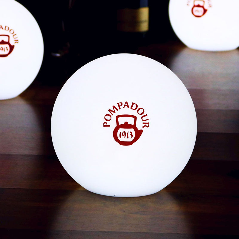 Bakgrundsbelyst LED Sfär Ljuslåda med Tryck, Personifierad Upplyst E27 Bordslampa med Logotyp