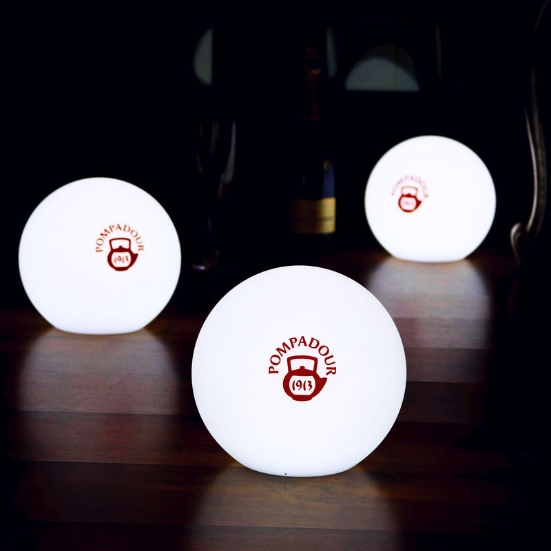 Personifierad LED Bordslampa, Rund Logotyp Ljuslåda, Fristående Bakgrundsbelyst Displayskylt