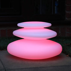 Dekorativ trådlös utomhus LED bordsLampa, flerfärgad, 28cm