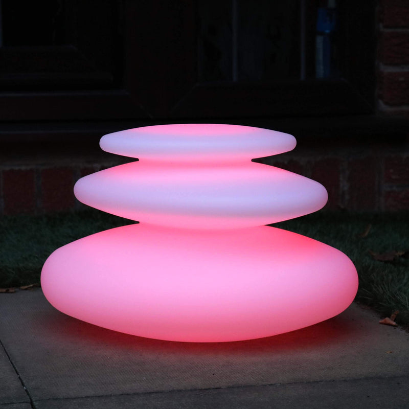 Dekorativ trådlös utomhus LED bordsLampa, flerfärgad, 28cm