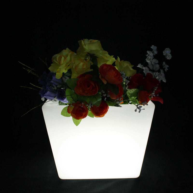 LED Blomvas, Upplyst Blomkruka, 27cm Uppladdningsbar RGB Bordslampa