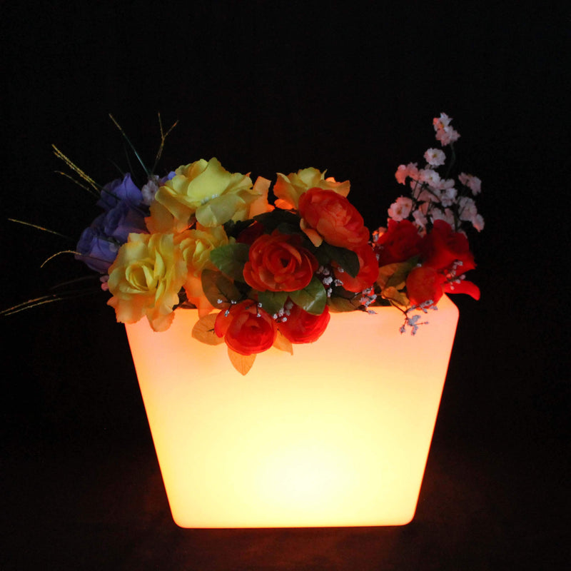LED Blomvas, Upplyst Blomkruka, 27cm Uppladdningsbar RGB Bordslampa