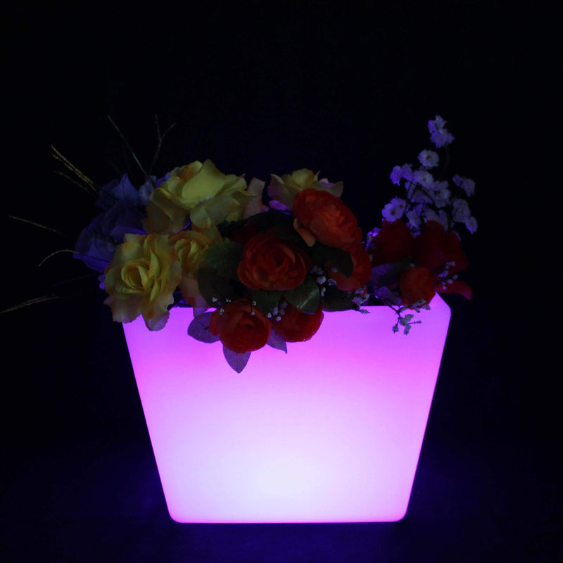 LED Blomvas, Upplyst Blomkruka, 27cm Uppladdningsbar RGB Bordslampa