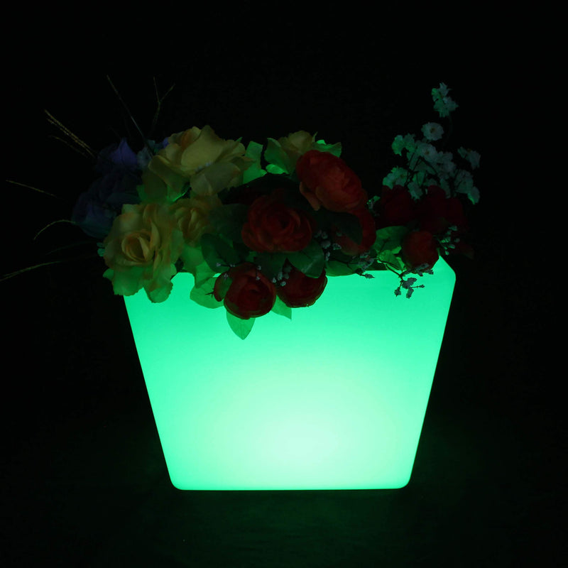 LED Blomvas, Upplyst Blomkruka, 27cm Uppladdningsbar RGB Bordslampa