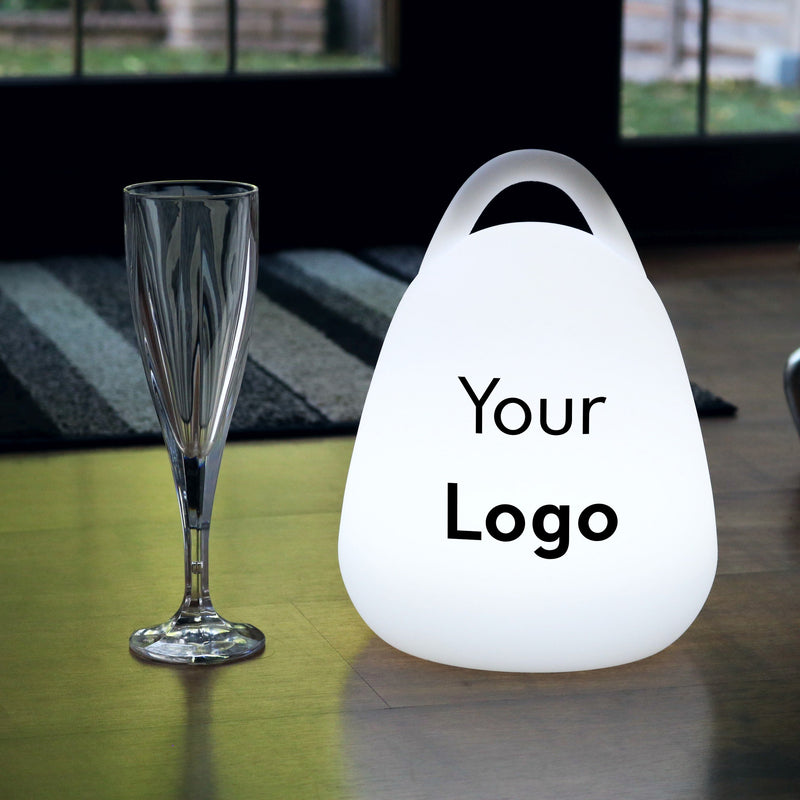 Personlig LED Lyktlampa med Logotyp, Trådlös Bakgrundsupplyst Bordsljuslåda för Marknadsföring